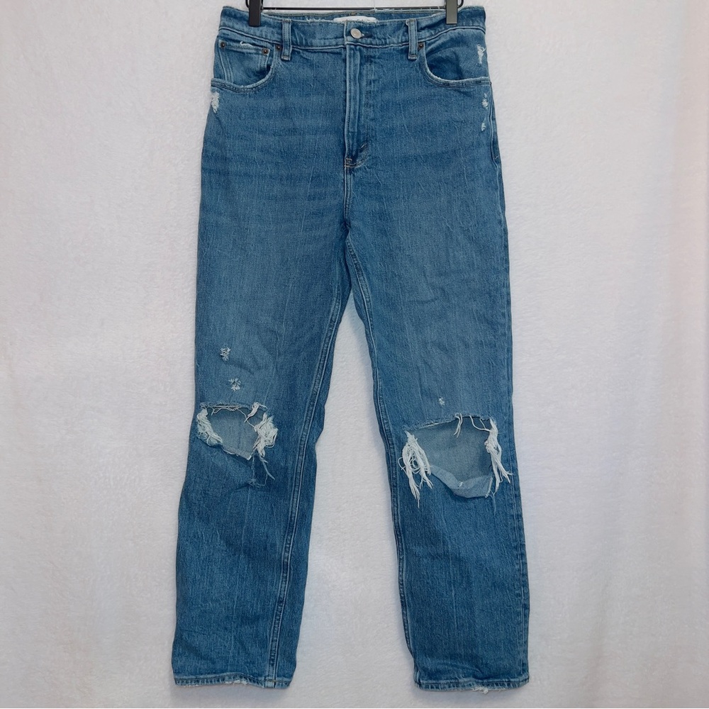Abercrombie & Fitch Medium Wash Denim The 90s Straight Ultra High Rise Jeans
